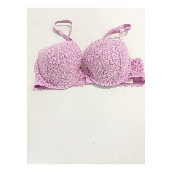 Victoria's Secret Other - Victorias Secret Dream Angels Demi Bra Lilac Floral Lace Lightly Lined 36C